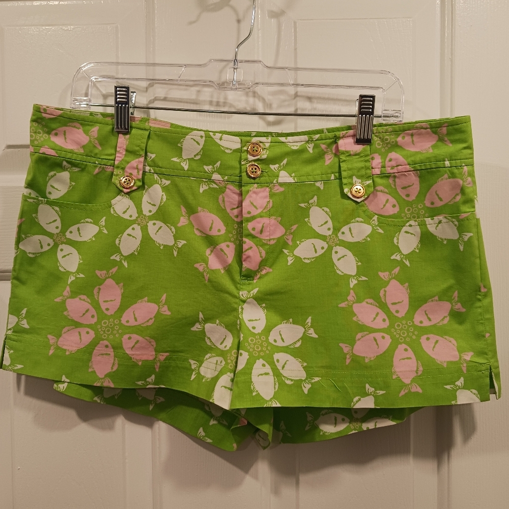 Lilly Pulitzer Green and Pink Palm Beach Fir Chino 12